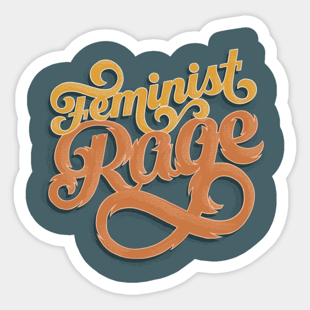 Feminist Rage Sticker by polliadesign